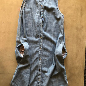 Eileen Fisher Denim Dress with Pockets, size xxs